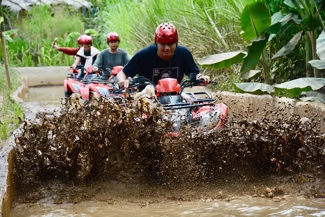 Quad Bike in Ubud Through Tunnel, Rice Fields, And Puddles
