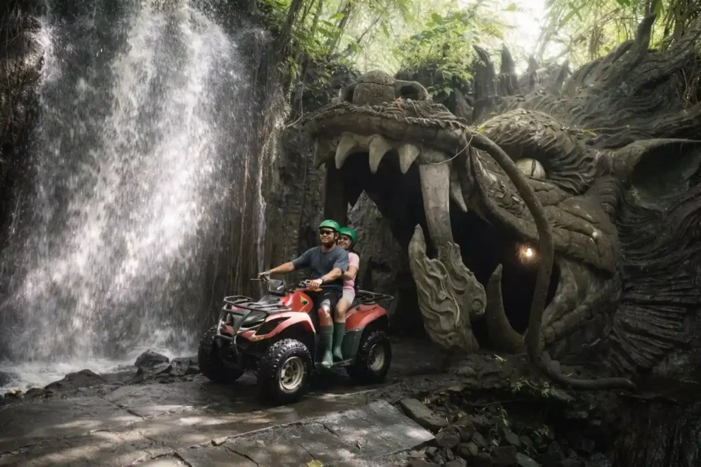 ATV Quad Bike Through Dragon Cave in Bali