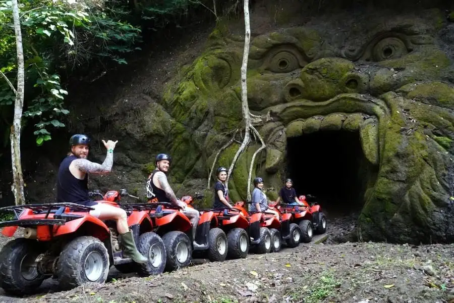 Jungle ATV Quad Bike Through Gorilla Face Cave in Bali